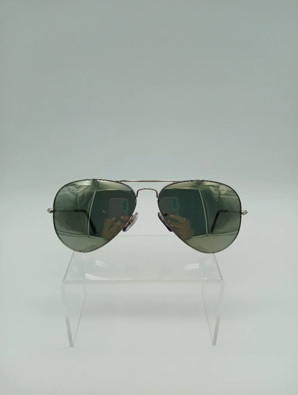 Ray-Ban Aviator Sunglasses in Green Lens with Silver Frame RB 3025